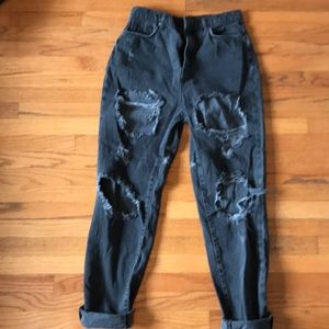 Urban Outfitters Distressed Black Boyfriend Jeans